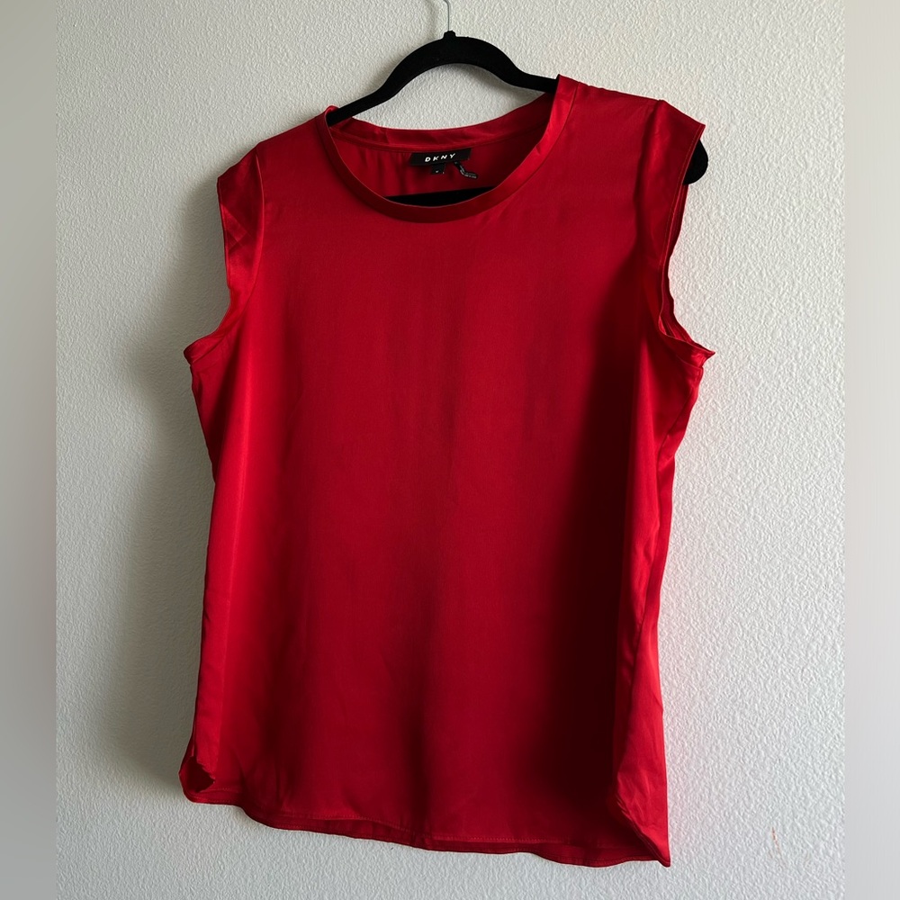 DKNY Red Sleeveless Top